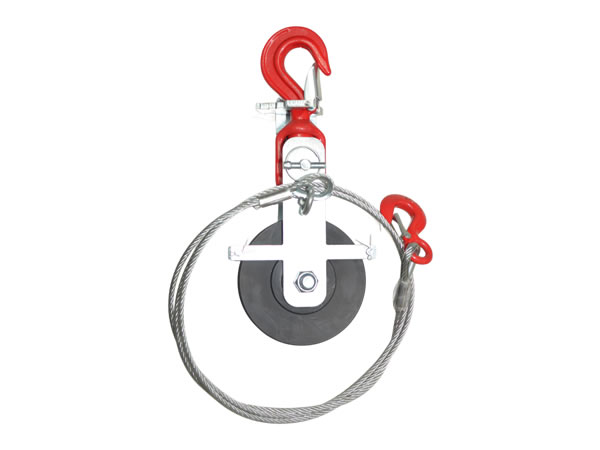 Pulley block with hook for cable