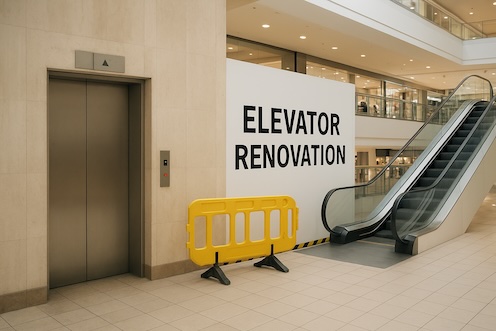 A Record Of Elevator Renovation In An Old Shopping Mall