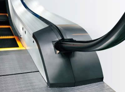 Components of travolators: Skirt panel brush